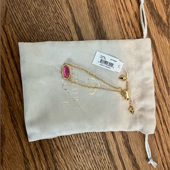NWT Kendra Scott Elaina Gold Adjustable Chain Bracelet in Azalea Illusion - Picture 1 of 5